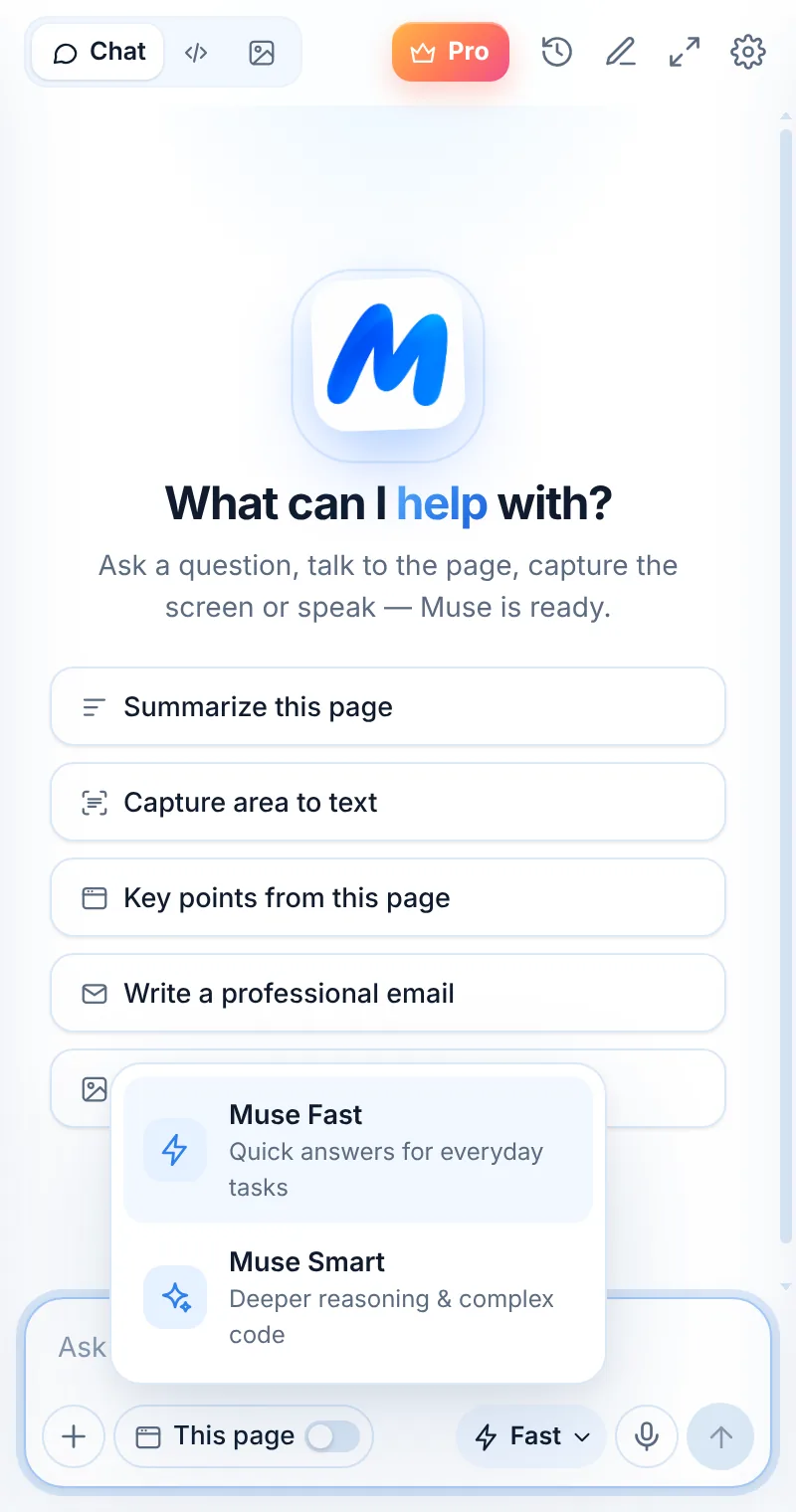 Muse model picker