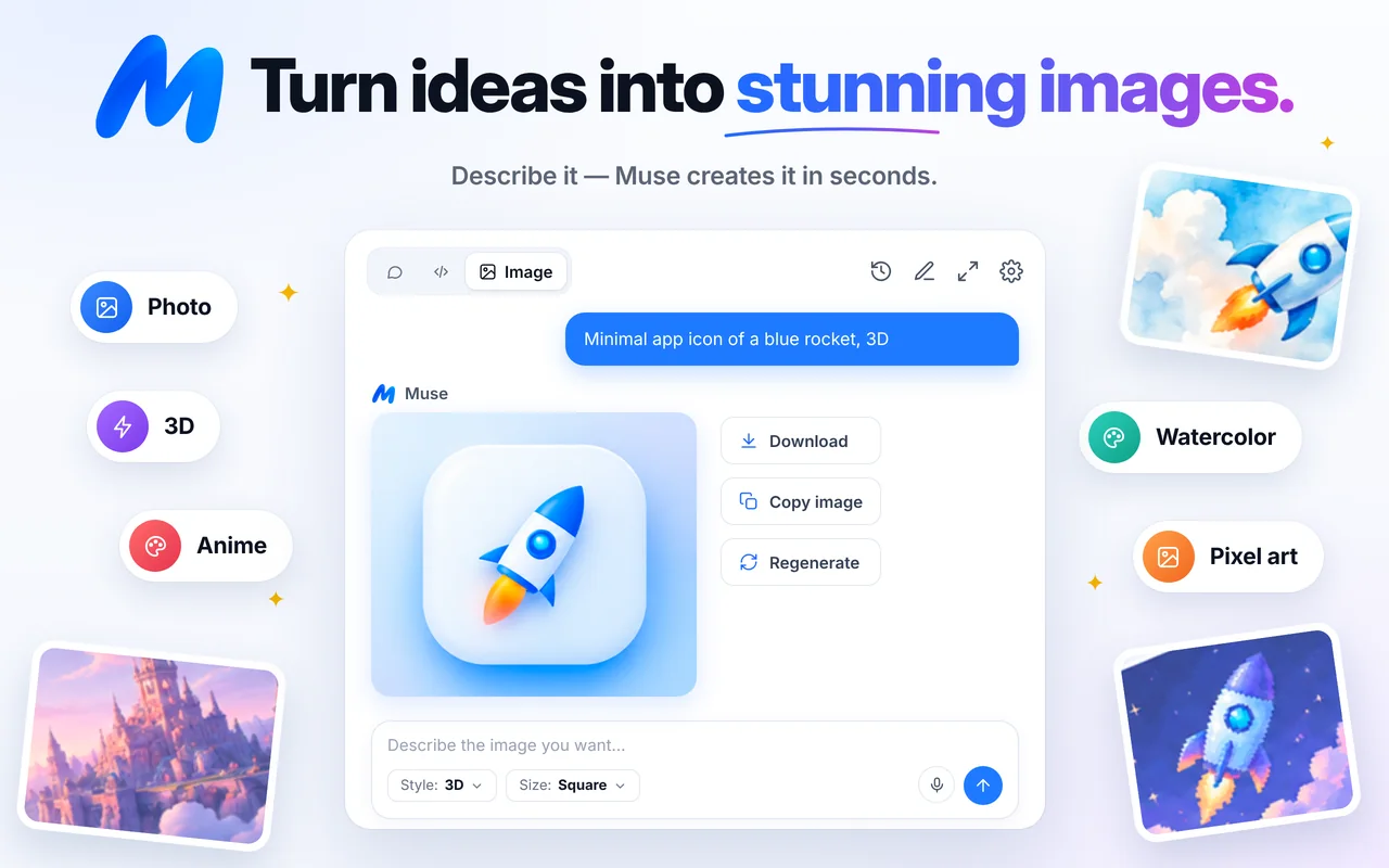 Examples of images created with Muse